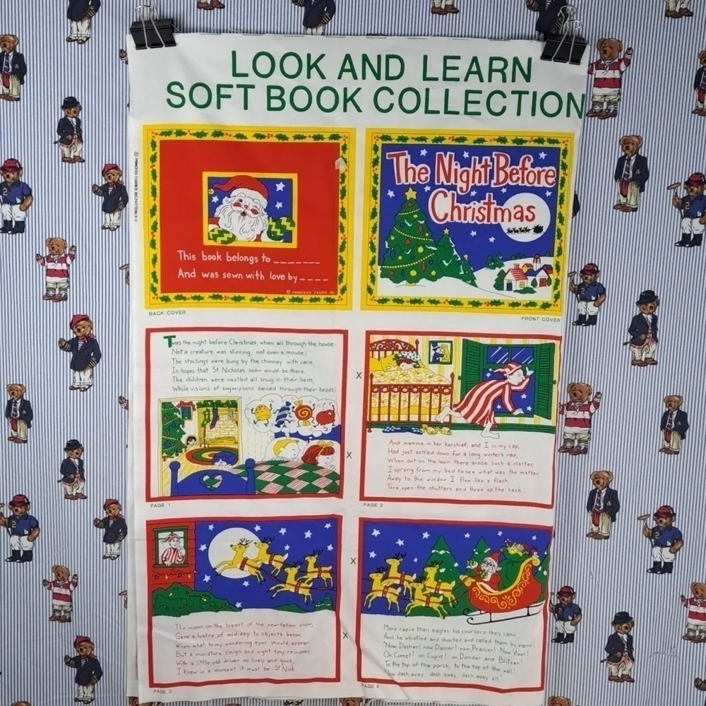 Christmas look & learn soft book collection Princess fabrics inc book pattern